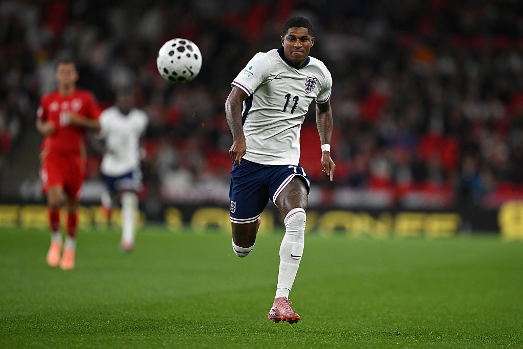 Marcus Rashford in action for England against Wales