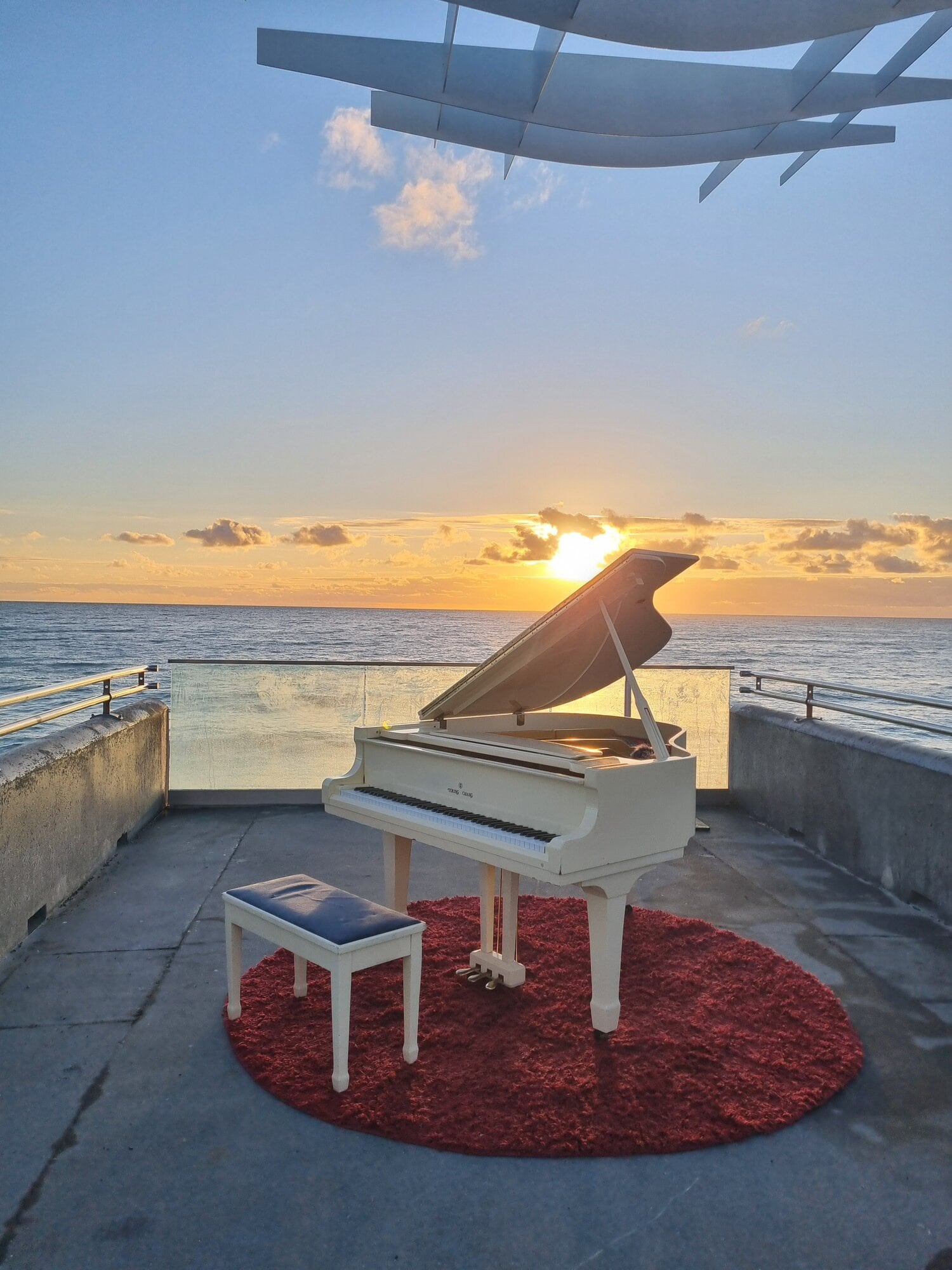  The white baby grand piano will be outdoors during the Tauranga Arts Festival.  Photo / Supplied