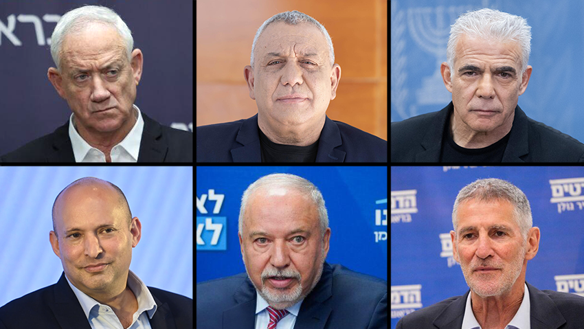 יאיר לפיד גדי איזנקוט בני גנץ יאיר גולן אביגדור ליברמן נפתלי בנט