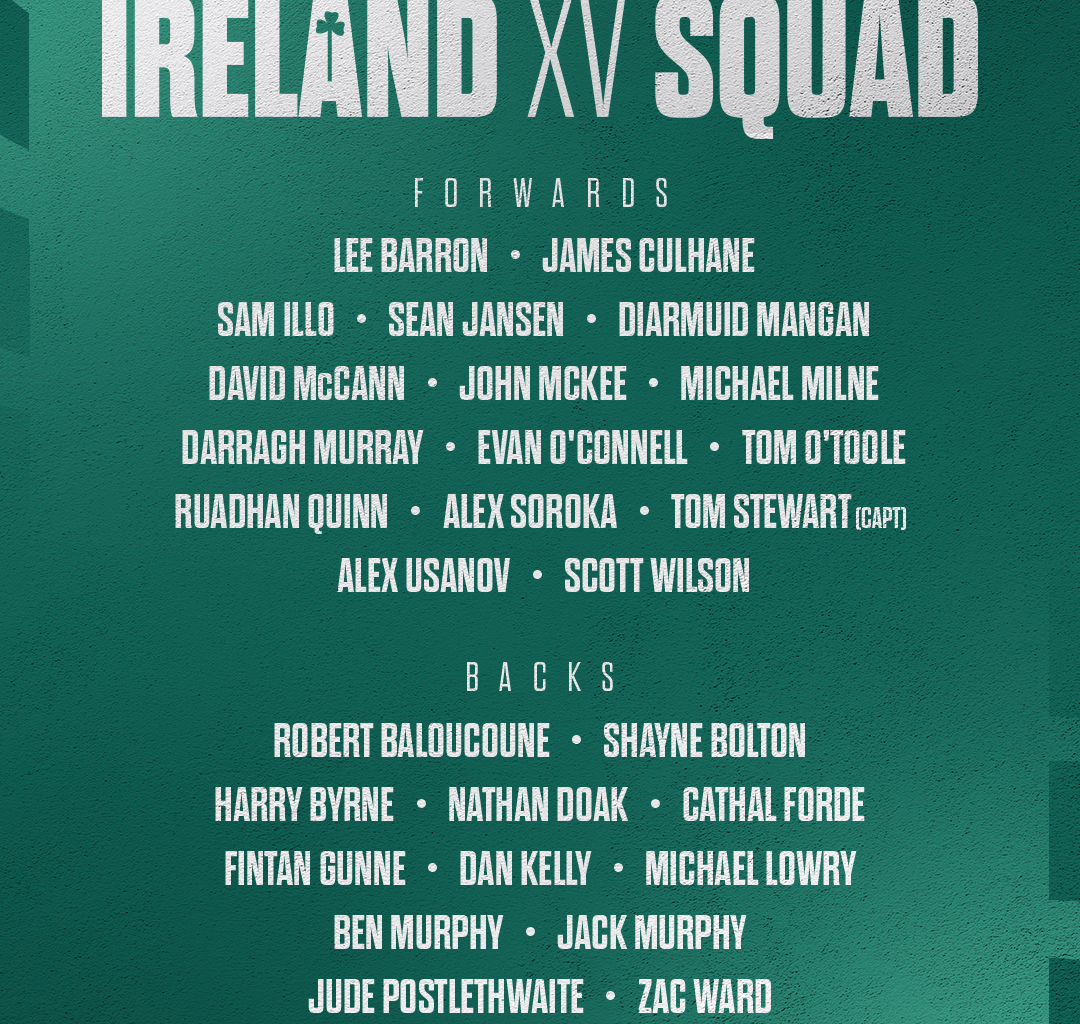 Irish Rugby | Ireland XV Squad Named Ahead Of Spain Trip