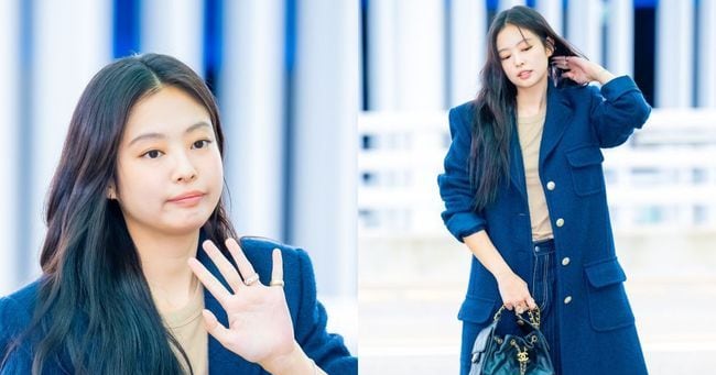 Jennie’s Chanel Long Coat Shines at Airport - 조선일보