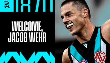 Jacob Wehr arrives at Port Adelaide