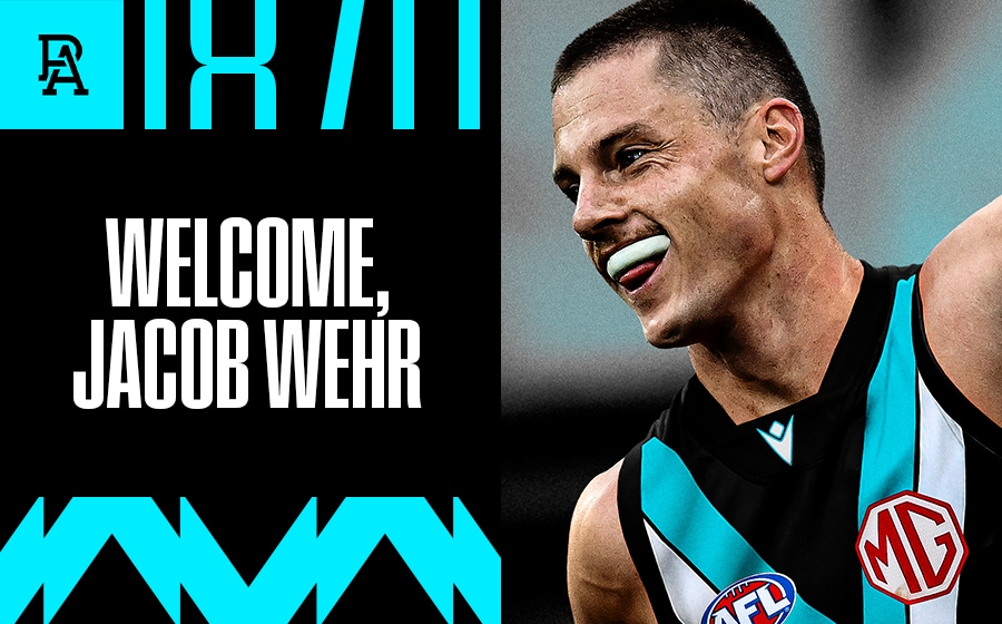 Jacob Wehr arrives at Port Adelaide