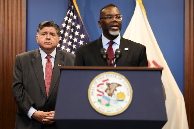 Gov. J.B. Pritzker and Mayor Brandon Johnson