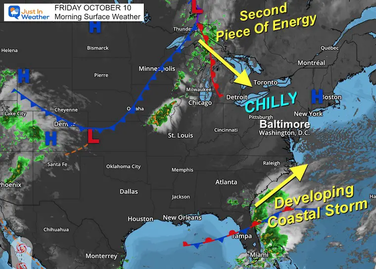 October 10 weather Friday morning