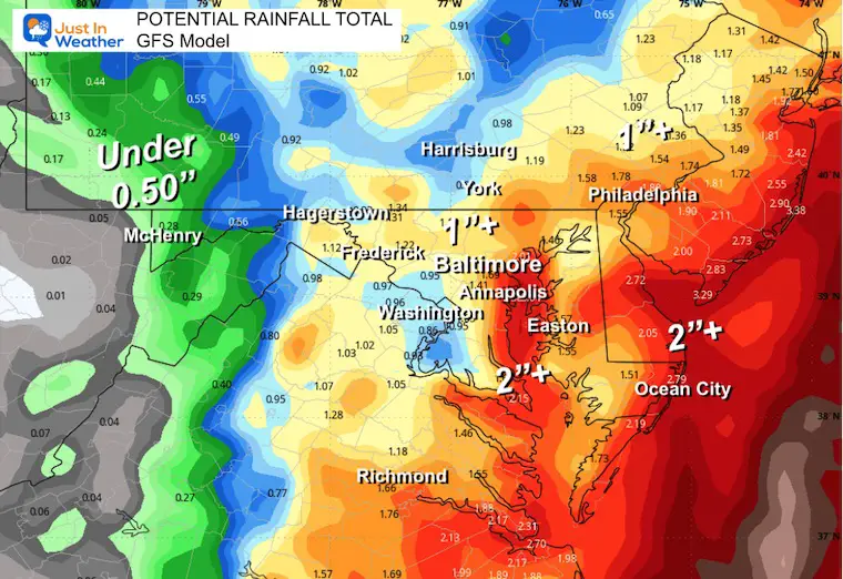 October 10 weather storm rain total GFS