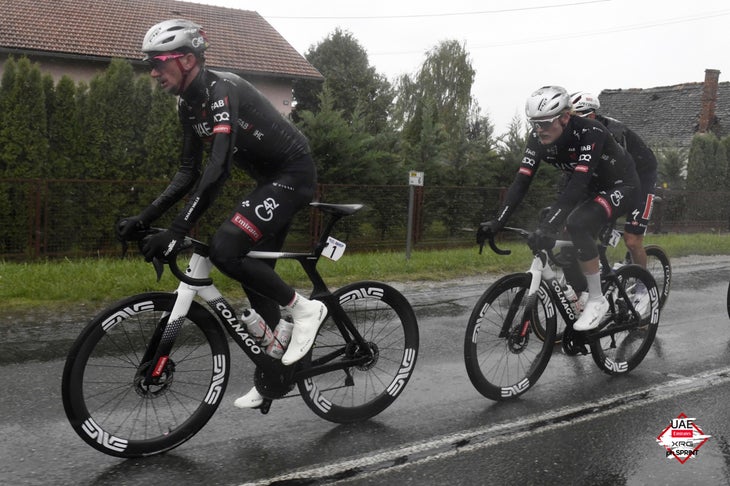 Brandon McNulty was well wrapped up on a tough final stage (Photo: Sprint Cycling/UAE Team Emirates-XRG)