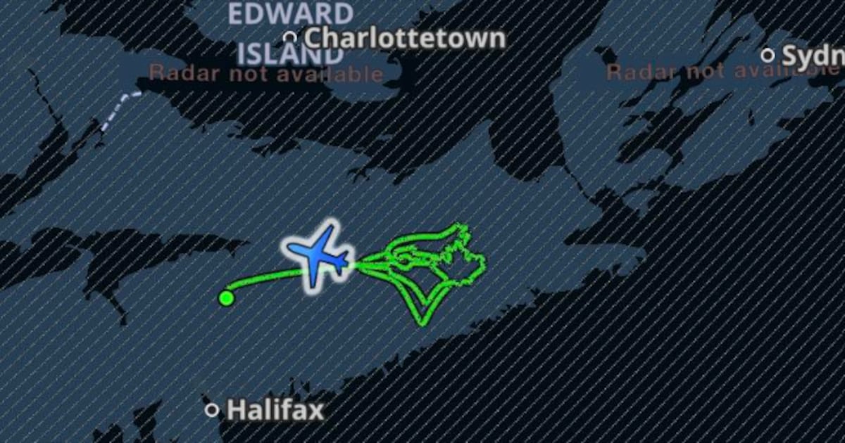 Halifax pilot drew Toronto Blue Jays logo with plane's flight path