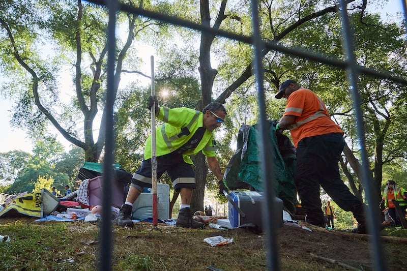 Portion of Dufferin Grove Park fenced off after homeless encampment dismantled