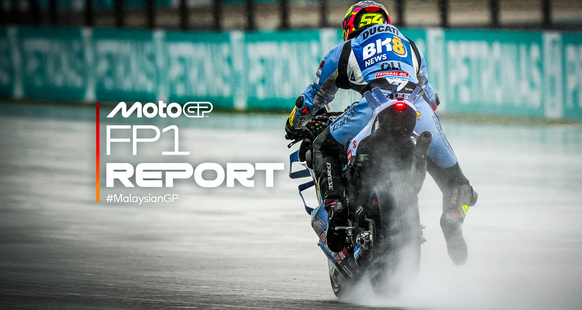 Aldeguer heads Bagnaia in rainy Sepang FP1