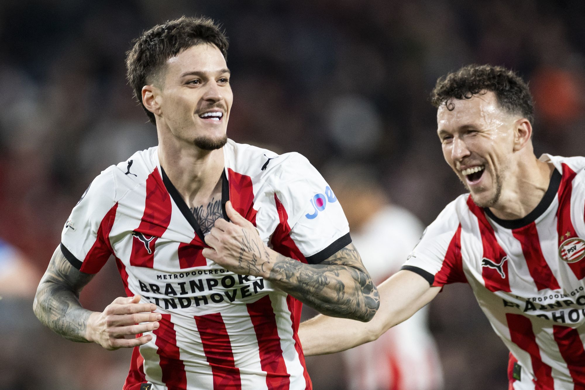 Dennis Man scored twice as PSV thrashed Napoli