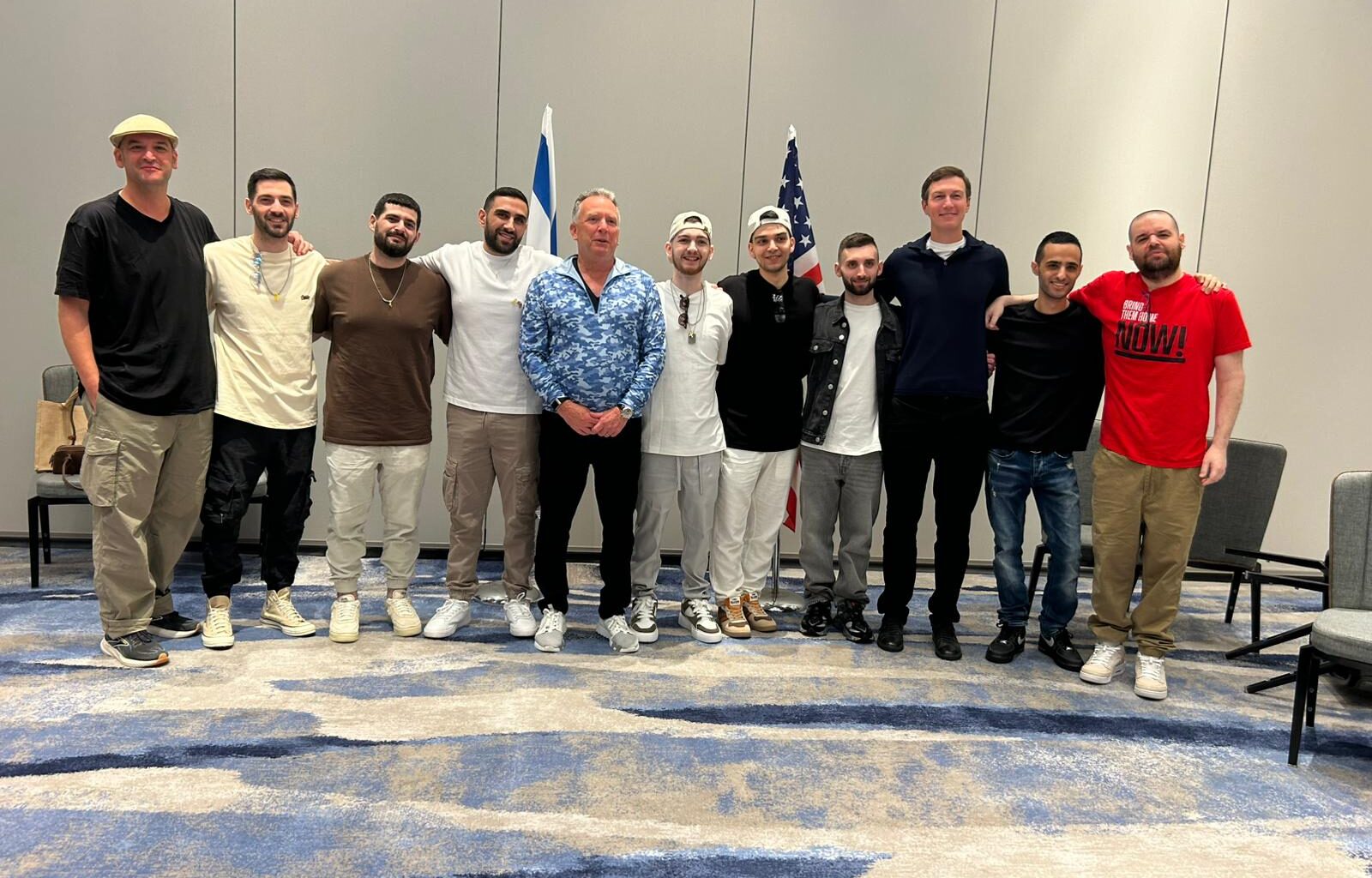 Smiles, hugs abound as Witkoff and Kushner meet with released hostages