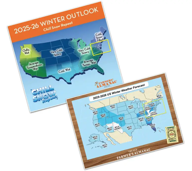Winter Outlooks 2025 to 2026 Two Farmers Almanacs