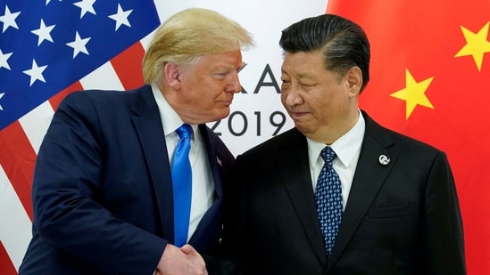 US President Donald Trump with China's President Xi Jinping at the G20 leaders summit in Osaka, Japan, June 29, 2019.(Reuters)