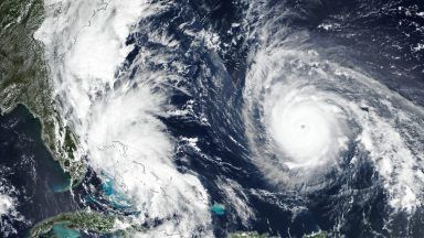 The two hurricanes are close together