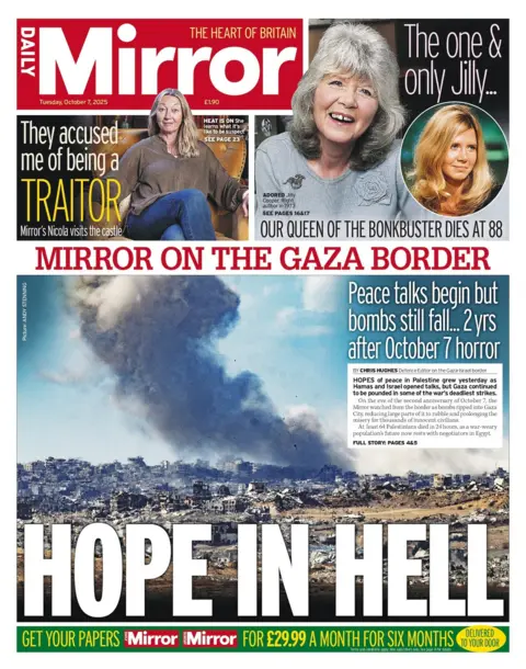 "Hope in hell" reads the headline on the front page of the Daily Mirror.