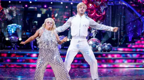 BBC/Guy Levy Ellie Goldstein and Vito Coppola during the dress rehearsal for Saturday's Strictly Come Dancing show on BBC1. Picture date: Saturday October 11, 2025. PA Photo. Photo credit should read: Guy Levy/BBC/PA Wire