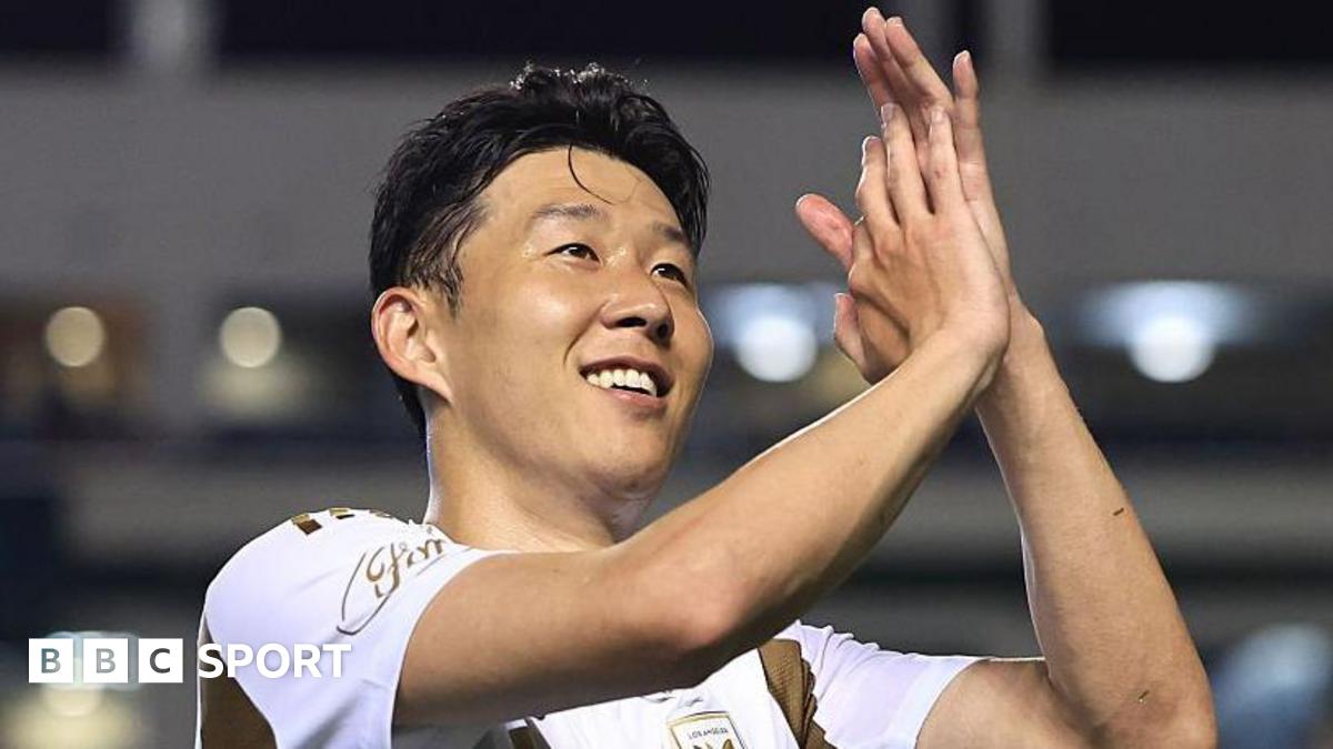 Former Tottenham forward Son Heung-min applauding in a white LAFC shirt