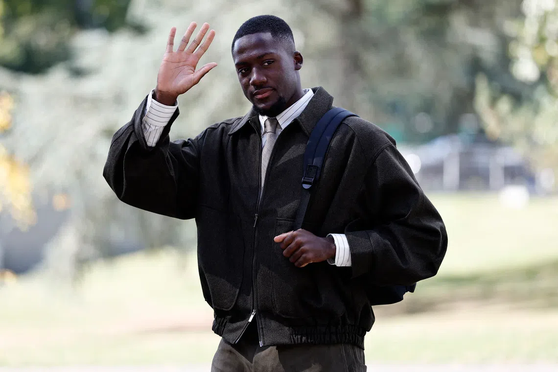 Soccer Football - World Cup - UEFA Qualifiers - France Training - INF Clairefontaine, Clairefontaine-en-Yvelines, France - September 1, 2025 France's Ibrahima Konate arrives ahead of training REUTERS/Benoit Tessier