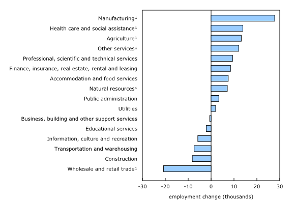 Chart 3: Employment change by industry, September 2025