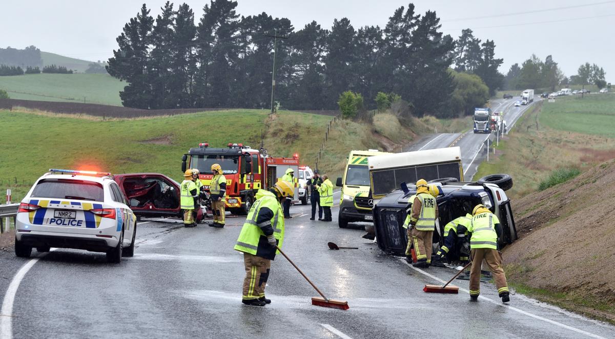 Four people taken to hospital after head-on crashes, one involving a caravan