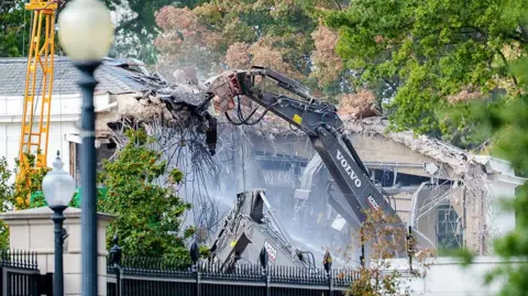 Getty Images Demolition of a section of the East Wing of the White House
