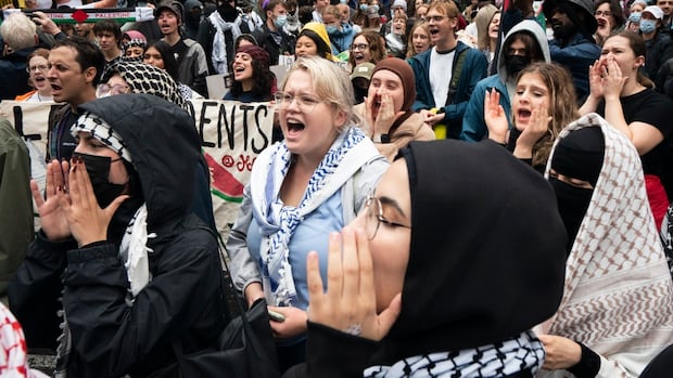 Pro-Palestinian demonstrations flood downtown Montreal streets