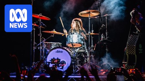 Self-taught child drummer makes rock band debut with The Living End