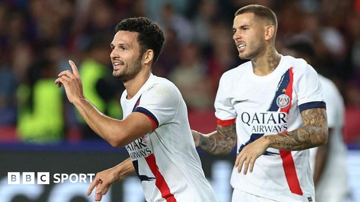 Barcelona 1-2 Paris St-Germain: Goncalo Ramos hits late winner in Champions League