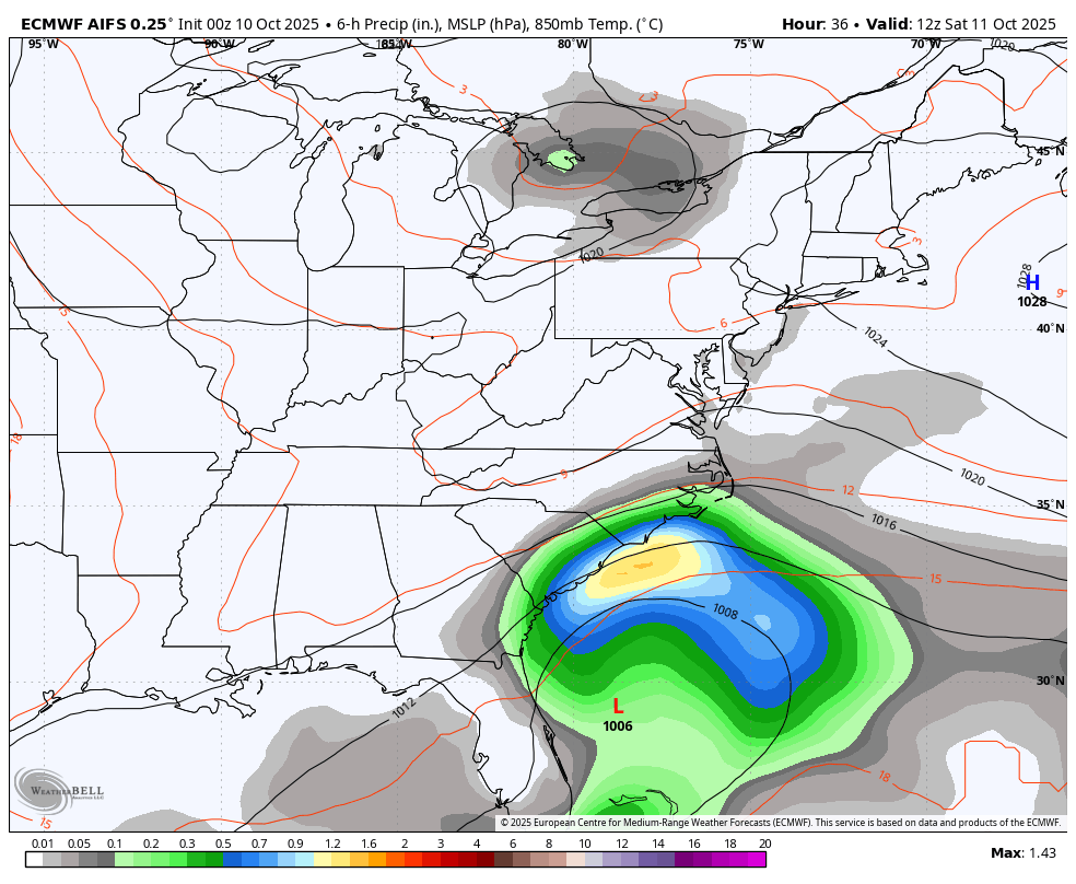 October 10 coastal storm forecast