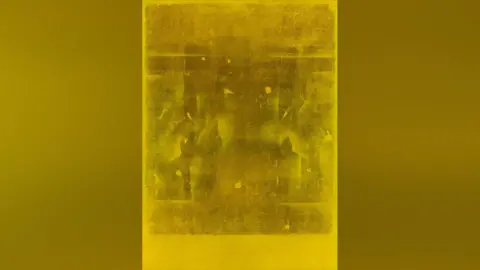 Saffronart A painting with golden and yellow specks depicting a play with light and texture. It was made by Modernist painter VS Gaitonde in 1971