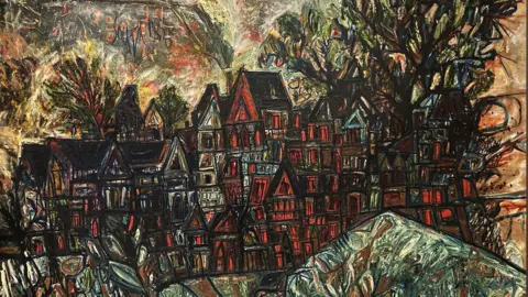 Sotheby's Francis Newton Souza's painting Houses in Hampstead (1962), which has become India's third most expensive painting