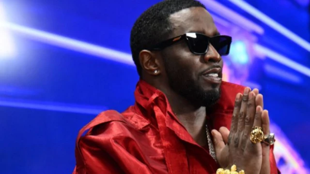 US producer-musician Sean "Diddy" Combs in di press room during di MTV Video Music Awards at di Prudential Center in Newark, New Jersey, on September 12, 2023. 