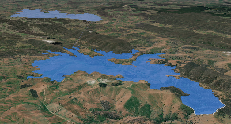 map showing a possible hydro scheme.