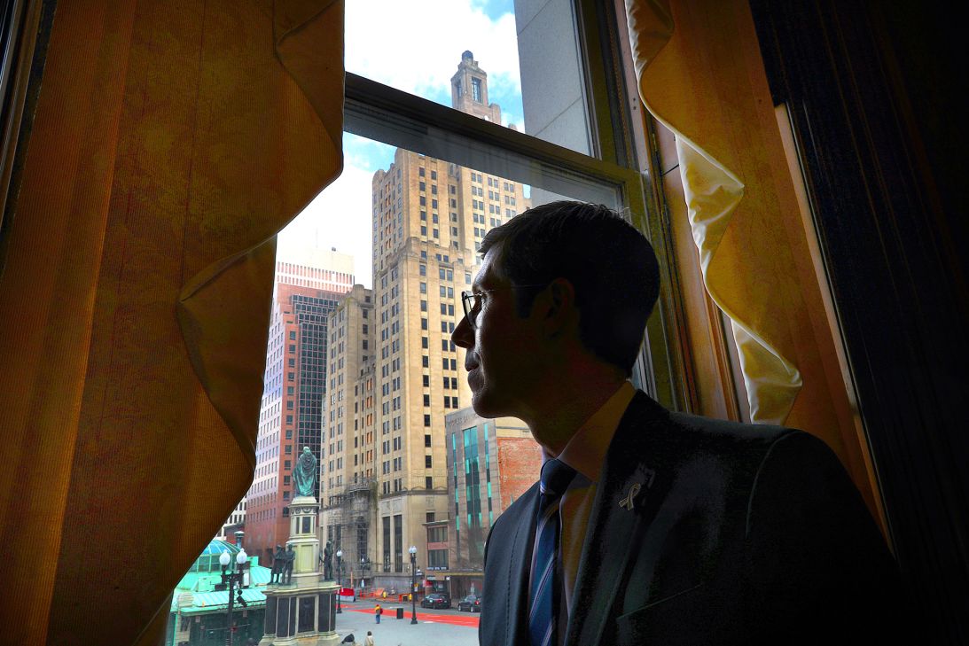 Providence Mayor Brett Smiley in April.