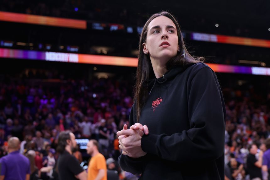 Caitlin Clark of the Indiana Fever walks off the court following her team's game against the Phoenix Mercury at PHX Arena on September 02, 2025.
