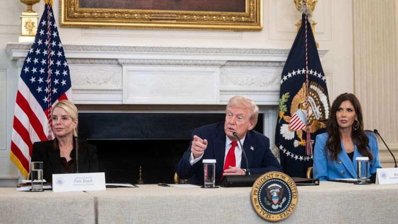 Trump takes aim at Antifa — and the press— in White House roundtable