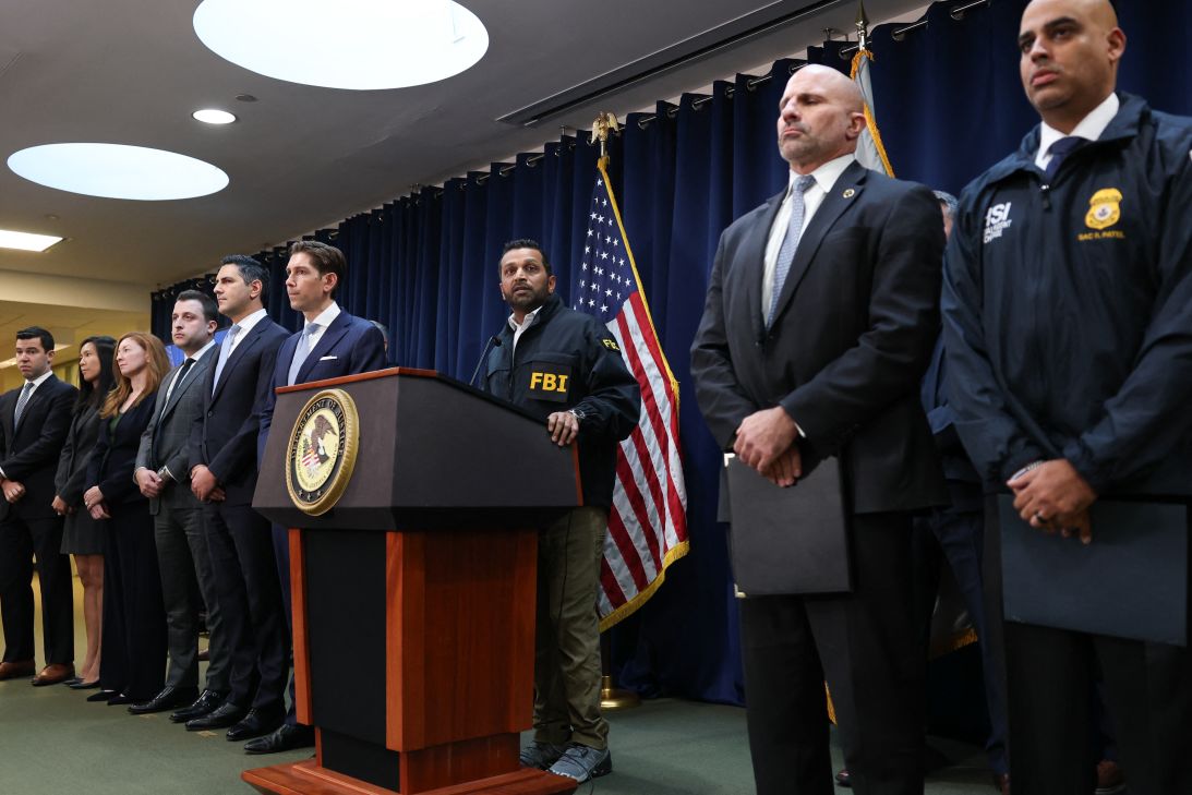 FBI Director Kash Patel leads a Thursday news conference to announce arrests tied to illegal sports betting and poker games in New York.