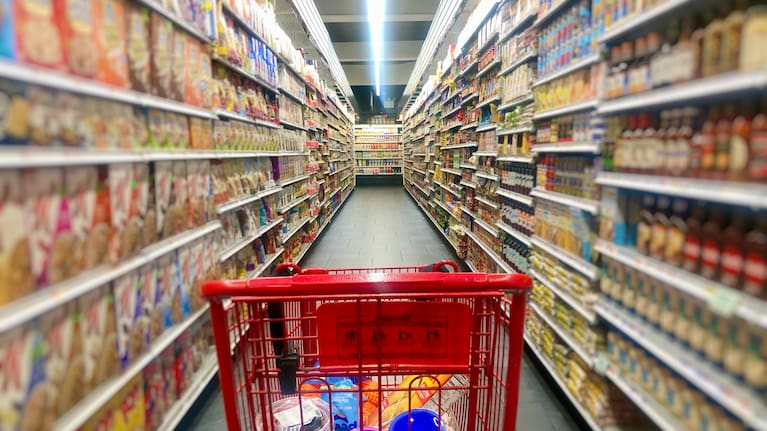 File image of trolley in supermarket.