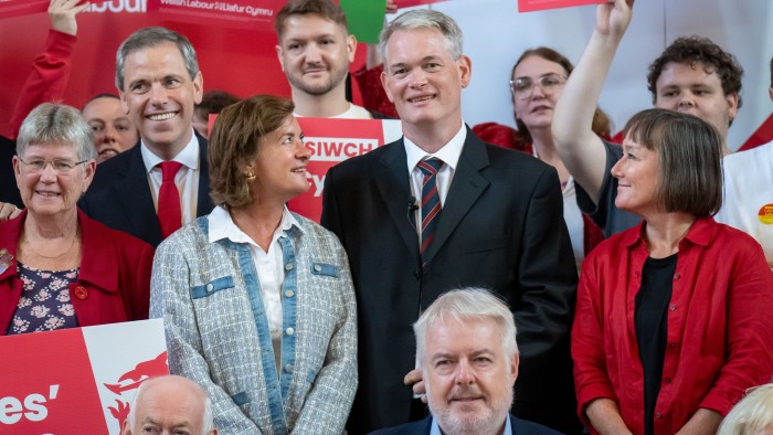 Richard Tunnicliffe (centre), Labour’s candidate in the Caerphilly byelection