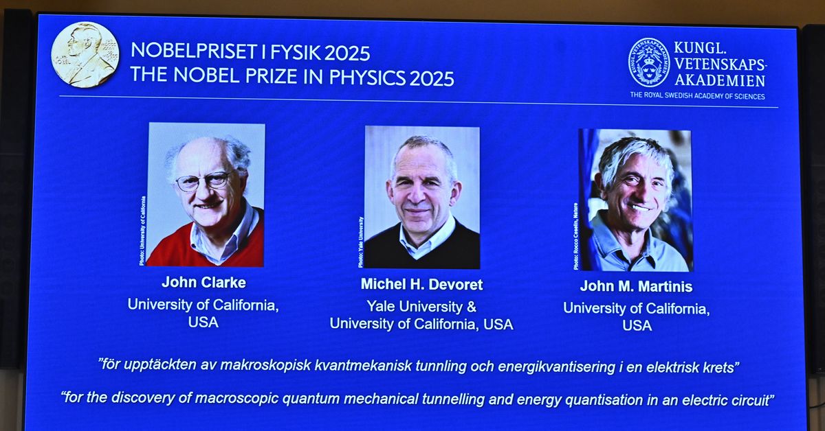 Nobel Prize in Physics goes to three scientists whose work advanced quantum technology