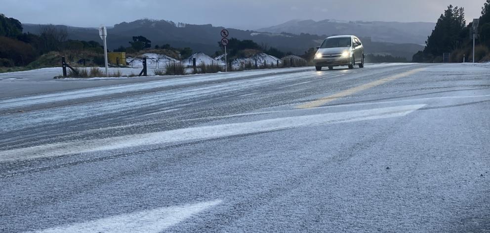 The accident occurred in icy conditions on Dunedin's Northern Motorway. File photo: Stephen Jaquiery