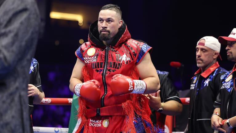 Joseph Parker walks to the ring in Riyadh before his fight against Martin Bakole.
