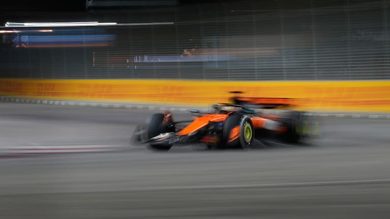 McLaren driver Oscar Piastri of Australia steers his car during the Singapore Formula One Grand Prix at the Marina Bay Street Circuit in Singapore,.