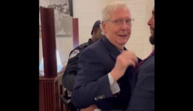 Republican Senator Mitch McConnell, 83, tripped and fell in the Russell Senate Office Building in Washington DC.