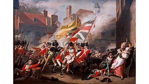 Alamy The Death of Major Peirson by John Singleton Copley (1783) portrays a moment of British victory against a French invasion of Jersey (Credit: Alamy)