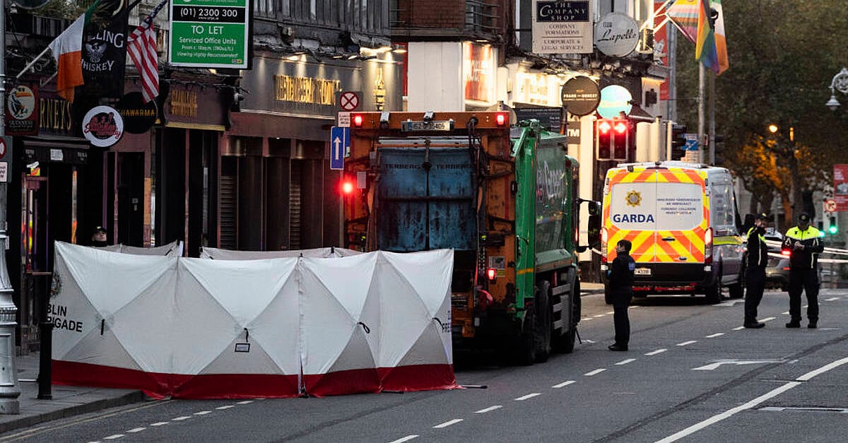 Pedestrian (30s) dies after being struck by a truck on Dame Street