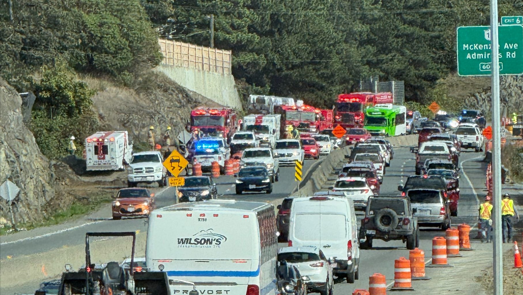 One dead after crash closed Trans-Canada Highway near Helmcken Road