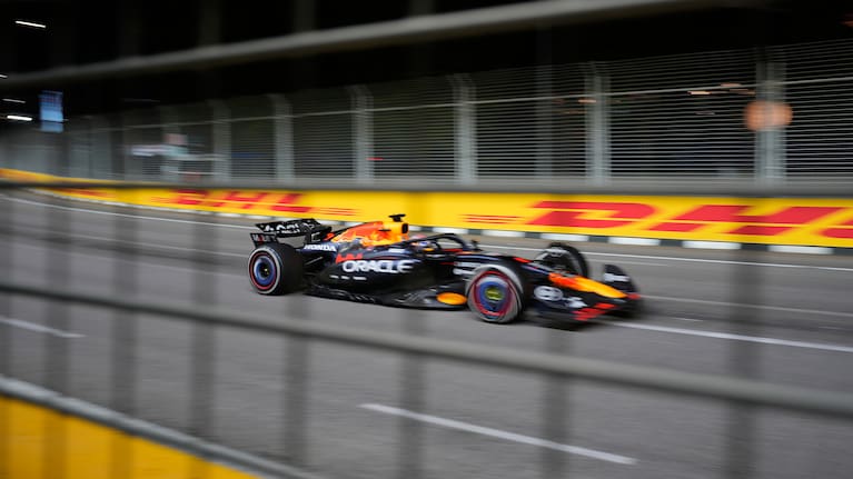 Red Bull driver Max Verstappen of the Netherlands steers his car during the Singapore Formula One Grand Prix at the Marina Bay Street Circuit in Singapore.