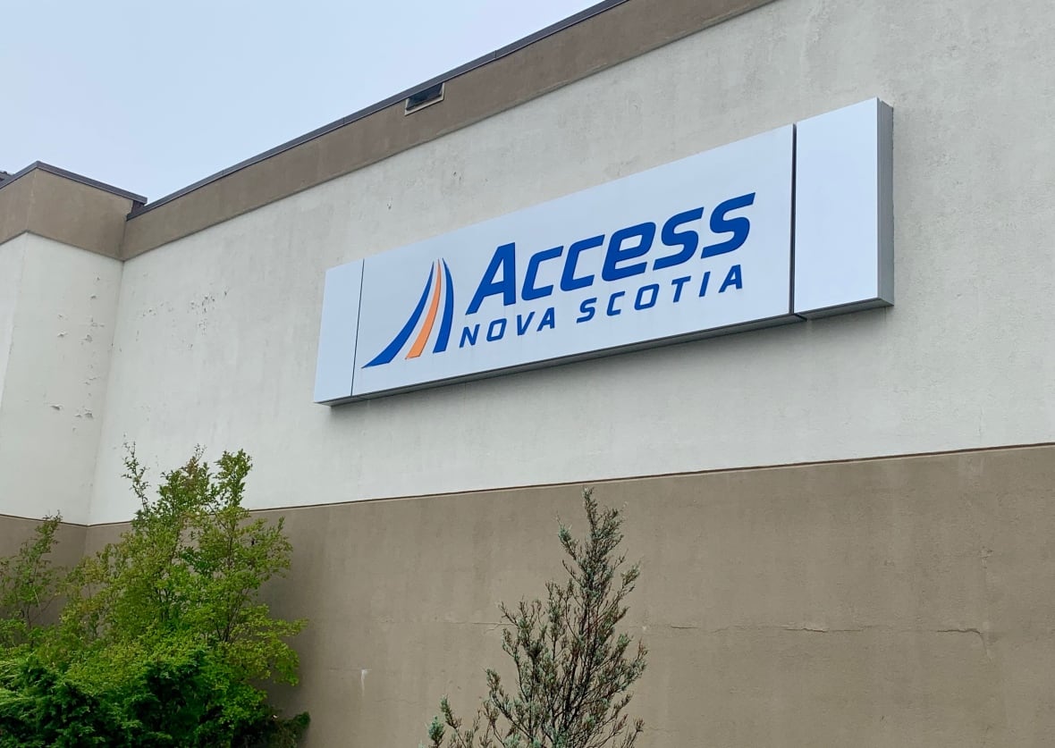 A sign on a building reading Access Nova Scotia